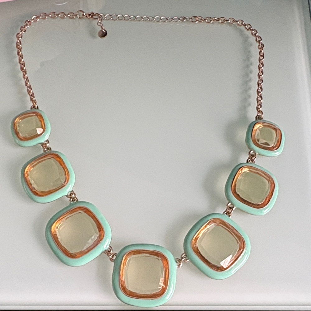 Charming Charlie Gold and Mint Necklace